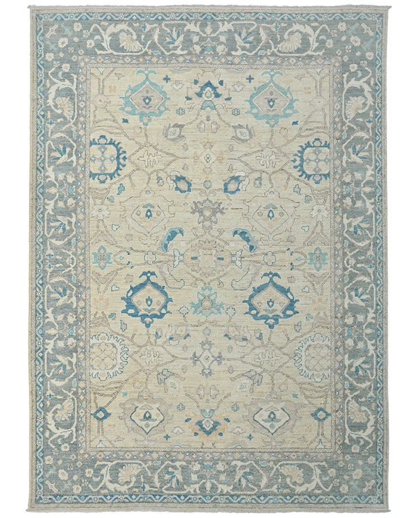 10x14 Beige Oushak Turkish Hand Knotted Soft Wool Area Rug